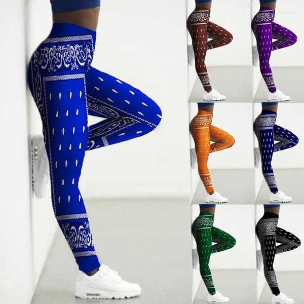 Leggings para mujer Patrón de pañuelo 3D Impreso Deporte Mujeres Pantalones de yoga Ropa de gimnasio Leggins sin costuras para damas Leginsy Damskie Legins