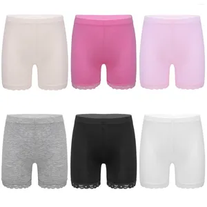 Leggings pour femmes 6pcs enfants filles pantalons de sécurité enfants sous-vêtements d'été empêcher les shorts de dentelle de couleur unie vidé fille boxer décontracté