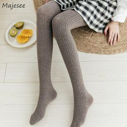 Damesleggings 7 kleuren gebreid Voor dames Herfst Japanse stijl Hoge taille Legging Chic Twist-textuur Eenvoudig Alles-match Kawaii Studenten