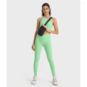 Leggings pour femmes, débardeur de sport antibactérien, nu et résistant, avec coussin de poitrine, taille haute, pantalon de Yoga