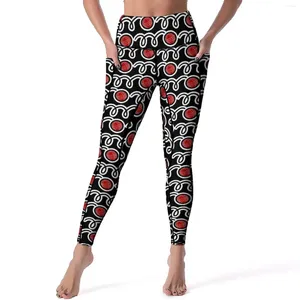 Leggings voor dames BOCCE BALLY SEXY CUNT BALLEN PRINT Fitness Running Yogabroek Hoge taille Rekbare sportpakketten Zakken Elegante leggins