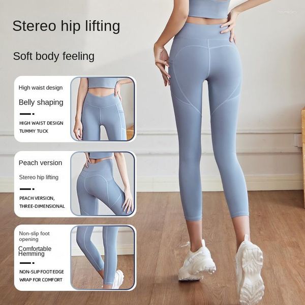 Leggings Femmes Booty Lifting Tricoté Sans Couture Femme Casual Sports Yoga Pantalon Stripe Taille Haute Sexy Push Up Femmes Leggins Respirants