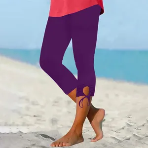 Leggings voor dames capri voor dames knie lengte 2024 zomer bijgesneden broek Casual solide comfortabele motoriekers shorts yoga