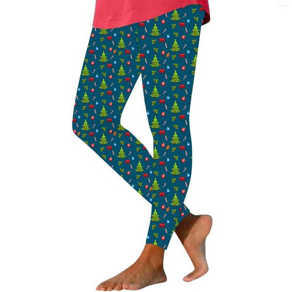 Leggings pour femmes Imprimé de Noël Taille haute Stretch Skinny Abs Pantalon Sous-vêtements jetables Mode pour les femmes