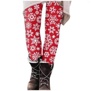Leggings pour femmes Impression de Noël Longue pour femme Pantalon de botte élastique décontracté imprimé yoga physique sans couture