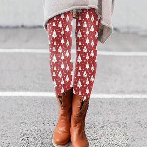 Leggings de Noël arbre de Noël imprimé femmes hautes tâches longs mode pantalon de Noël hiver pantalon chaud dames navidad vêtements 2023