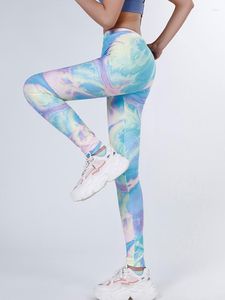 Leggings pour femmes CHSDCSI Fitness Leggins Gym Push Up Femme Coloré Tie-Dye Impression Femmes Pantalons Décontractés Pantalons De Sport Collants De Course