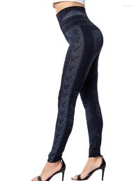 Leggings Femme CHSDCSI Pantalon Élastique Latéral Taille Haute Running Gym Collants Push-Up Jeans Artificiels Sport Sans Couture Ventiler Fesses