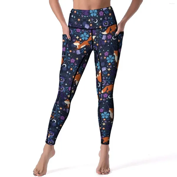 Leggings pour femmes Dreamy Folk Yoga Pantalon Sexy Floral Imprimer Graphique Taille Haute Fitness Leggins Femmes Funny Stretch Sports Collants