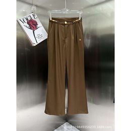 Leggings voor dames vroege herfst Niche Design Chain Straight Casual Pants met trendy Britse taille versierd met kettingdecoratie