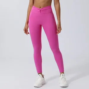 Leggings pour femmes Mode Cross Taille haute pour Fitness Yoga Wear Femmes Collants de sport Outwear Femme Pantalon de gymnastique Vêtements d'entraînement Blanc Bleu