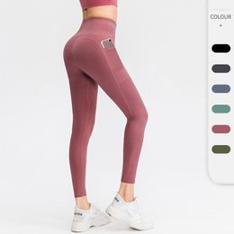 Leggings pour femmes mode femmes poche sans couture Sport Fitness rose Legging Femme taille haute Gym Yoga vêtements goutte