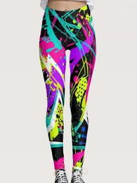 Leggings de mujer Fitness Leggins High Winist Graffiti Impreso Sexy Gym Gym Pantalones Pitadas de lápiz Push Up Jogging Elástico Talias elásticas
