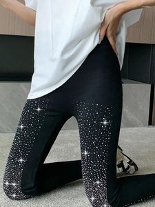 Leggings pour femmes Fitness Strass Skinny Brillant Diamant Femmes Crayon Pantalon Gym Collants De Sport