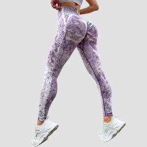 Leggings Fitness Fitness Leggings sans couture Femmes Slim Butt Lift Leggings hauts Tricky Tricoting Running Exercice Tie Dye Leggings Y240508