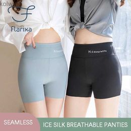 Leggings pour femmes Flarixa glace soie sécurité pantalons courts sans couture femmes culottes taille haute Shorts sous la jupe ventre collants boxeurs pour femmes YQ240130