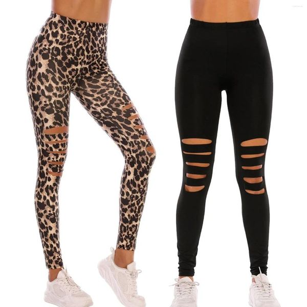 Leggings pour femmes pour femmes Gym filles pantalons de yoga doux trou taille haute vêtements chauds vêtements pour femmes