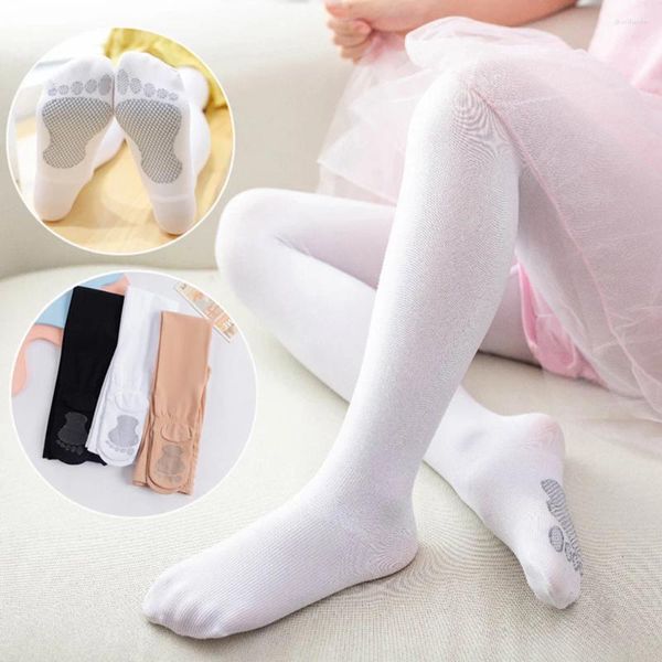 Leggings para mujer, medias para niñas, pantimedias de baile, medias altas hasta el muslo, calcetines largos, terciopelo liso elástico, parte inferior de Ballet, otoño y primavera