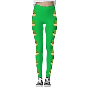 Damesleggings Happy St Patricks Day Dames Lucky Groen Gedrukt Meisjes Dames Trainingskleding Geschenken Yoga Dans Sport Gymbroeken Panty's