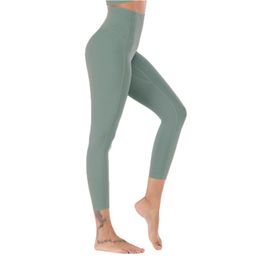 Leggings pour femmes taille haute pantalons de yoga Legins pour les femmes Naked-Feels Femme Vert Anti-sueur Fitness Skin Gym Femme