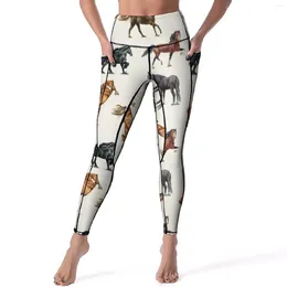 Leggings pour femmes Horse Pack Cool Horses Love Gym Pantalon de yoga Taille haute Leggins respirants Design à séchage rapide Collants de sport Cadeau d'anniversaire