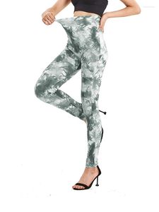 Leggings pour femmes INDJXND sans couture doux décontracté cravate teint imprimé crayon pantalon taille haute Sport Yoga Fitness jeggings femmes vêtements S-3XL