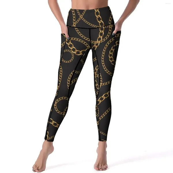 Leggings femme Stock-1165511012 Pantalon de Yoga Fitness Sexy taille haute collants de sport extensibles poches Kawaii graphique Leggins