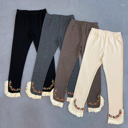 Mallas de mujer Johnature Otoño Invierno algodón japonés Patchwork volantes bordado mallas de mujer 2022 Vintage Render cintura elástica