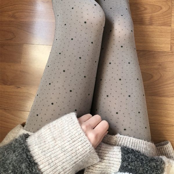 Leggings Femmes LYNETTE S CHINOISERIE Printemps Automne Femmes Vintage Pois Style Japonais Mori Fille Jacquard Velours 100D Collants 230901