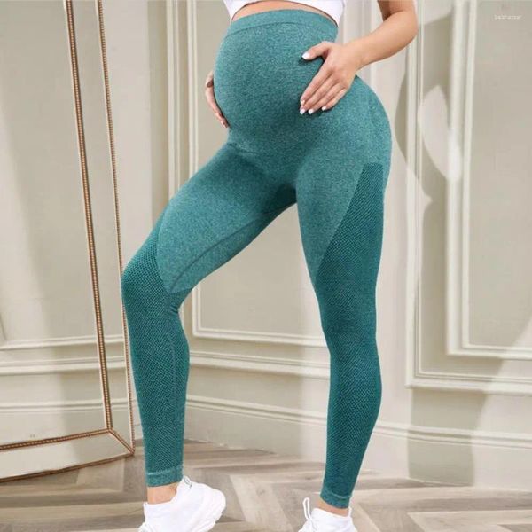 Maternidades de leggings para mujeres Pantalones de yoga de la cintura Alta Copa delgada con soporte del vientre Leggins Body Shaper pantalones