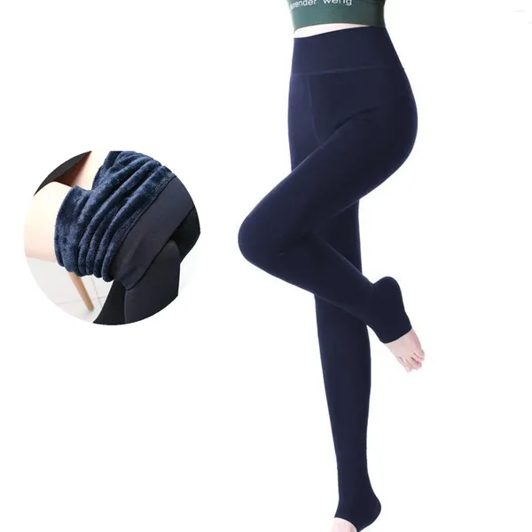 Leggings para mujer Entrenamiento de maternidad Mujeres Invierno Extra Grueso Cálido Polar Forrado Térmico Elástico Slim Flaco Estampado de estrellas para