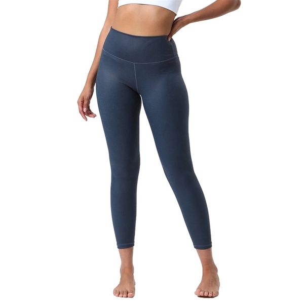 Leggings para mujer NWT Cuero sintético Cintura alta Yoga Deporte Legging Cintura trasera Deportes Leggings ajustados Gimnasio Control de barriga Leggings Pantalones 220914