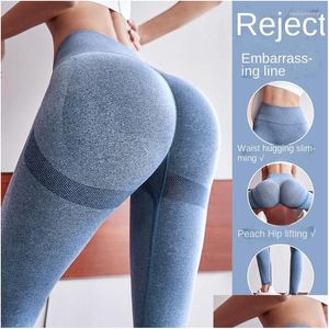 Leggings pour femmes Pantalons à entrejambe ouvert Yoga Taille haute Legging Reery Hanche Levage Vêtements d'extérieur Couple Rencontres Fermeture à glissière invisible Leggings D Dhekj