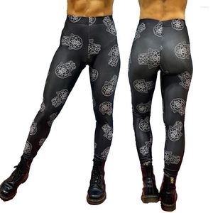 Leggings pour femmes imprimé méduse marque gothique crâne Punk femmes Legging rétro taille moyenne PUSH UP Leggins entraînement cheville pantalon