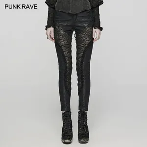 Leggings pour femmes punk rave gothique exquise exquise magnifique motif chatoyant slim pantalon sexy