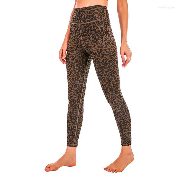 Leggings de mujer Push Up Fitness cintura alta secado rápido levantamiento de cadera leopardo Leggins entrenamiento desnudo-sensación suave flaco Mujer