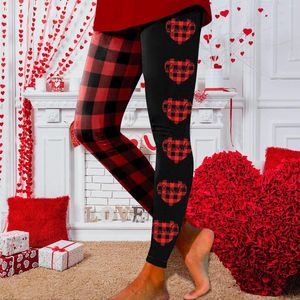 Leggings voor dames duwen liefde bedrukte Valentijnsdag geschenken vrouwen yoga dance sport gym workout broek stretchy panty strakke strakke broek