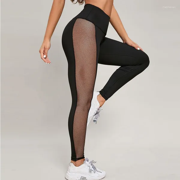 Leggings para mujer, pantalones para correr, malla de secado rápido, malla negra para Yoga, cintura alta, elásticos, Fitness, deporte delgado, gimnasio para mujer