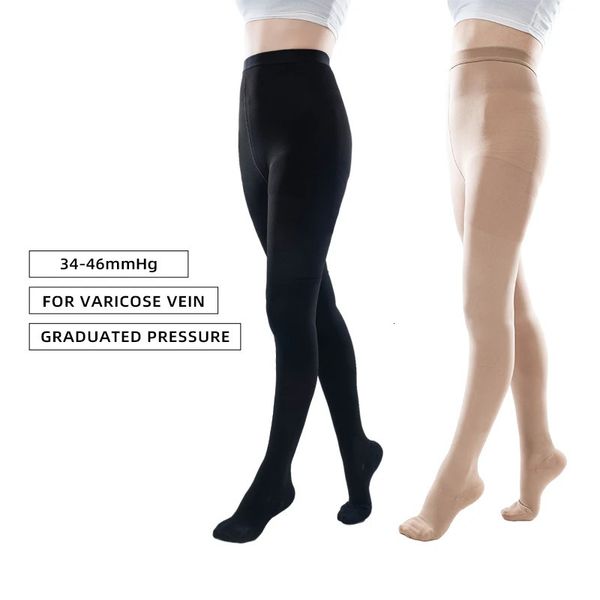 Leggings pour femmes S-5XL Plus Taille 34-mmHg Collants de compression Élastique Allaitement Varices Chaussettes Classe 3 Collants de pression Bas 231215