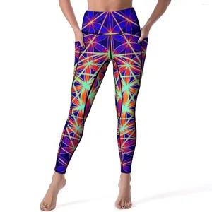 Damesleggings Heilige Geo-print Sexy Flower Of Life Hoge taille Yogabroek Sneldrogende leggings Ontwerp Fitness Sportlegging