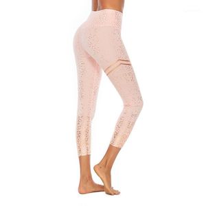 Women's Leggings Sequin Printing Fitness Dames Effen Kleur Mode Jeggings Polyester Push-up Hoge taille