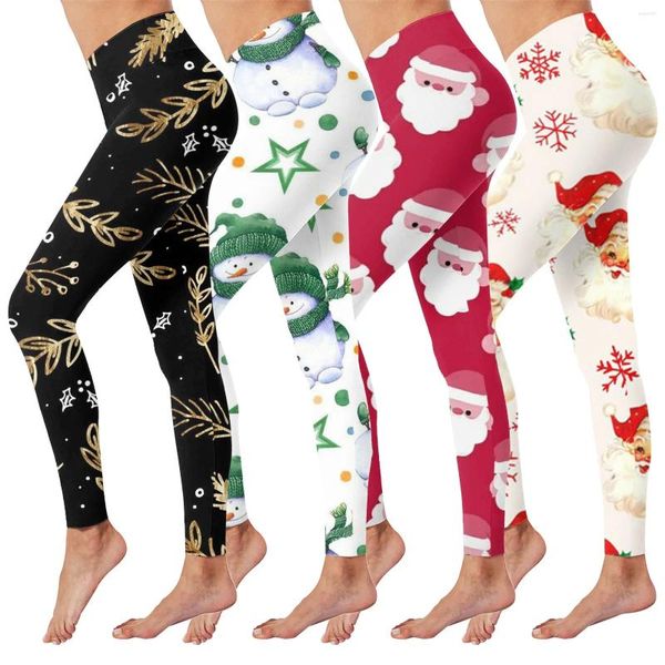 Leggings de mujer Sexy vestido de Navidad Push Hip pantalones de Yoga gimnasio ejercicio correr pantalones de Navidad fiesta larga