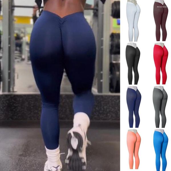 Leggings Femmes Sexy Scrunch Push Up Collants Femme Gym Sport Femmes Fitness 2023 Legging Femme Leggins Mujer Rouge Orange