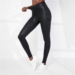 Leggings pour femmes Leggings brillants femmes taille haute pantalons de yoga noir bleu collants femme mode sport gym entraînement legging femme mujer xs xxl 230309