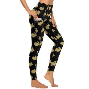 Leggings pour femmes Silhouette Pantalons de yoga Sexy Animal mignon personnalisé Push Up Fitness Leggins Femmes Nouveauté Stretch Collants de sport