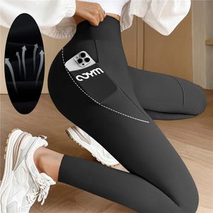 Leggings pour femmes solides sans couture avec poche femmes collants d'entraînement doux tenues de fitness pantalons de yoga taille haute vêtements de sport spandex 231018