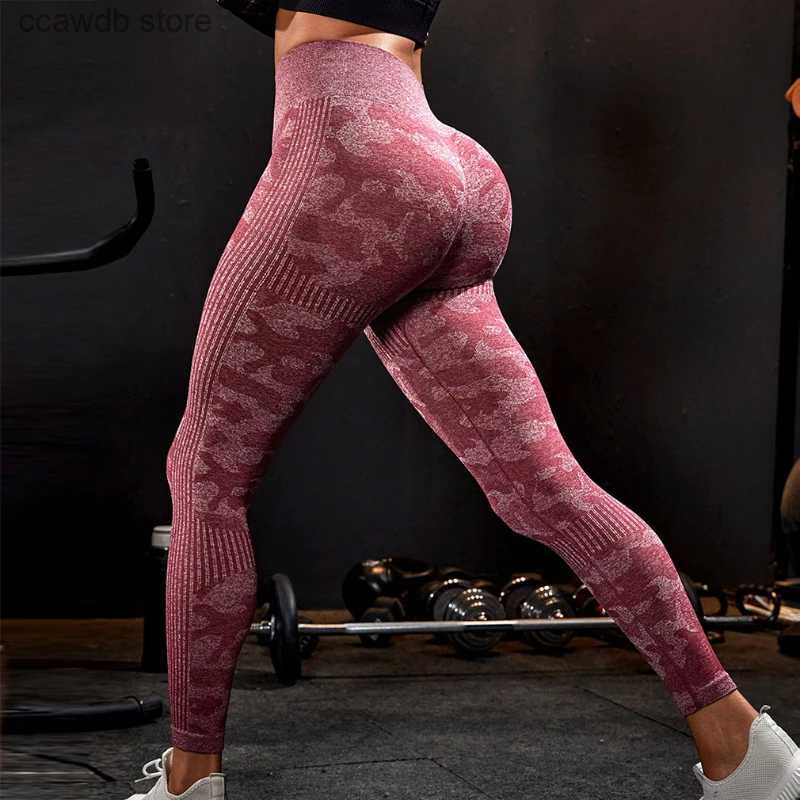 Kobiety legginsy sportowe Print w talii Legginsy Kobiety Fitness Jogo Kamuflage Leggingi płynne rozciągające tyłek