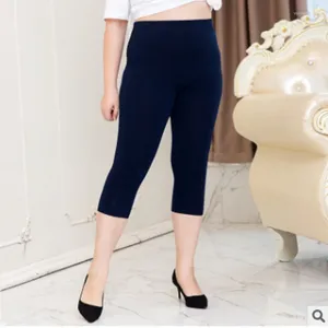 Leggings pour femmes printemps et été Extra gros grande taille MM 200 livres pur Modal trois points Version coréenne haute élasticité