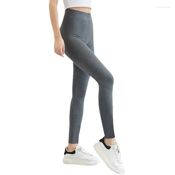 Leggings para mujer Primavera Otoño Moda Mujer Negro Gris Elasticidad Cintura alta Fitness Slim Ladies Casual Streetwear Pantalones