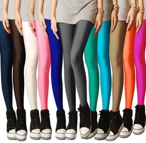 Women's Leggings Spring Solid Candy Neon High Stretched Female Sexy Legging Pants Skinny Leggins